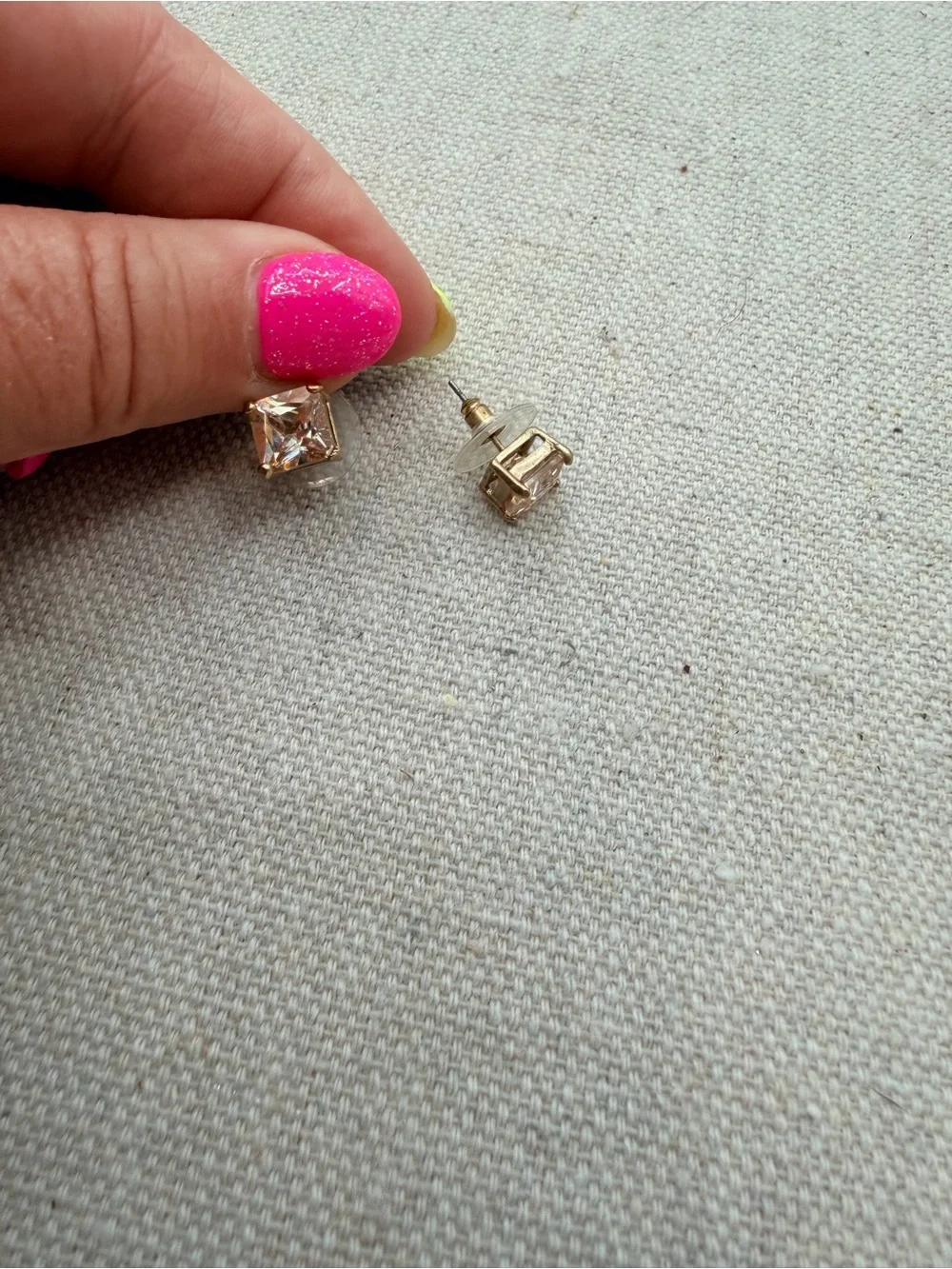 Gold Square Stud Earrings - Women's Jewelry